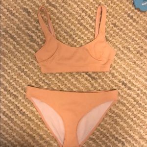 ASOS ribbed blush bikini